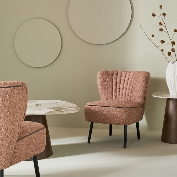 Fauteuil en tissu rose GINA